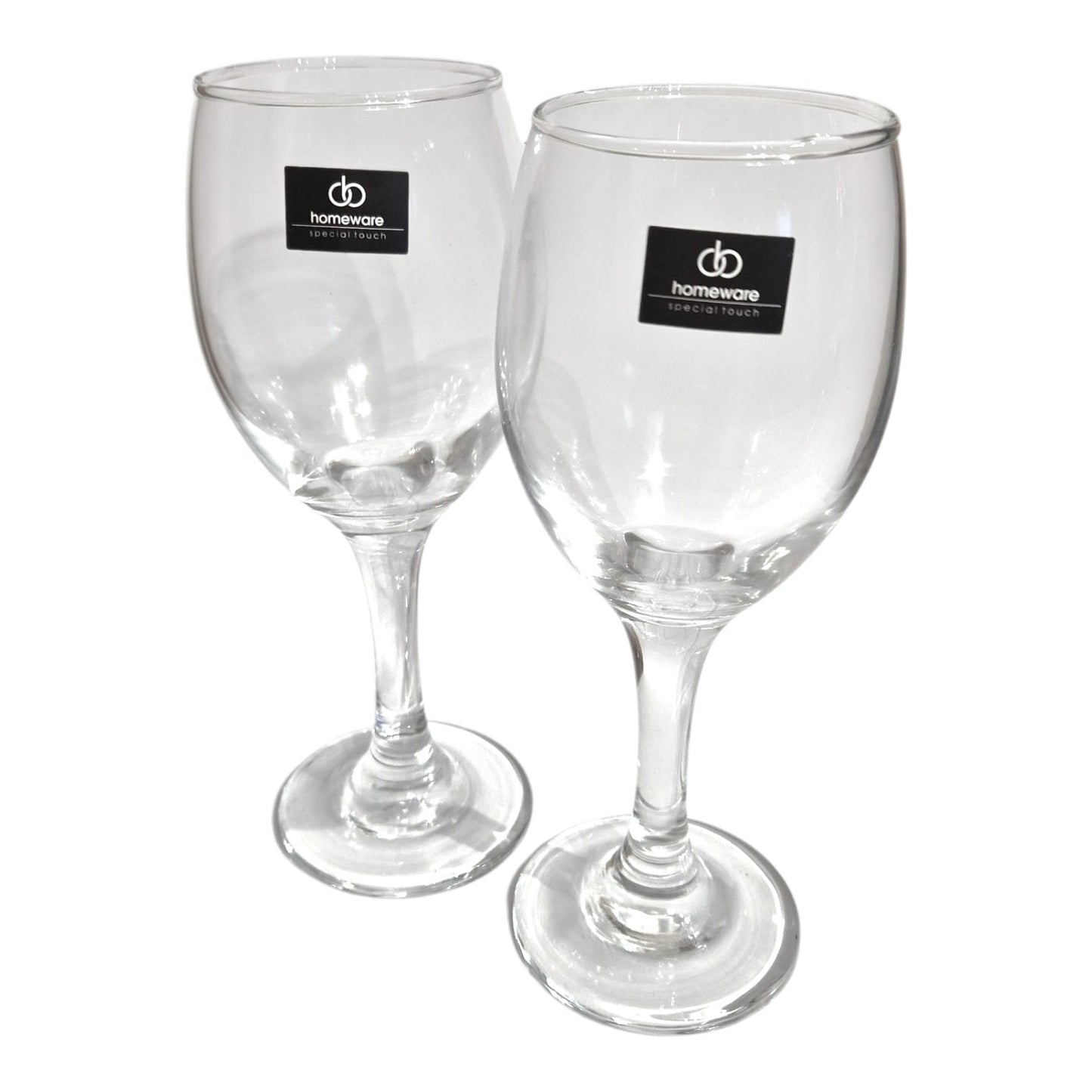 Homeware Rubina Weingläser 330 ml 2er Set aus Glas – Klassische Stielgläser für Wein und Getränke