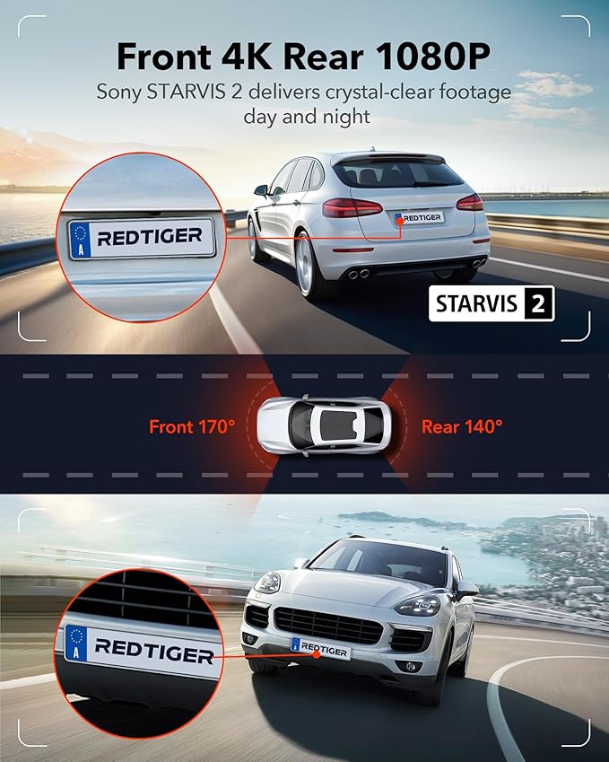Redtiger F7N Touch – Premium 4K-Dual-Dashcam mit Touchscreen B-Ware