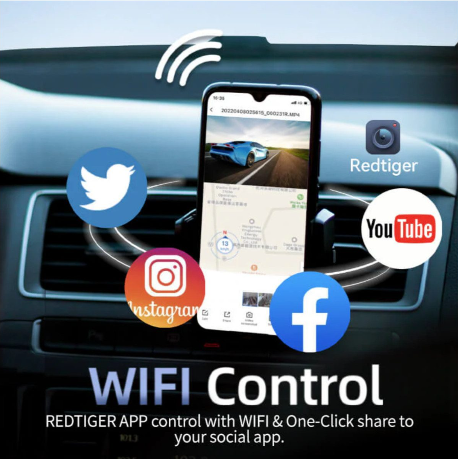 Redtiger F7N – Robuste 4K-Dual-Dashcam mit wetterfester Rückkamera B-Ware