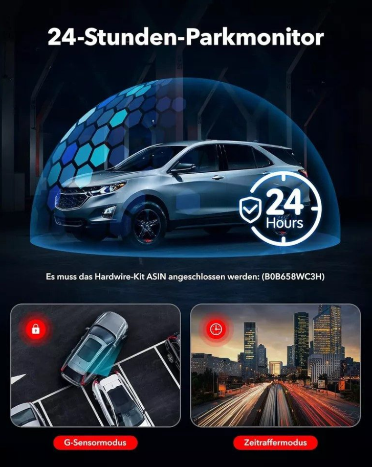 Redtiger F7NP – Flexible 4K-Dual-Dashcam mit Innenrückkamera B-Ware