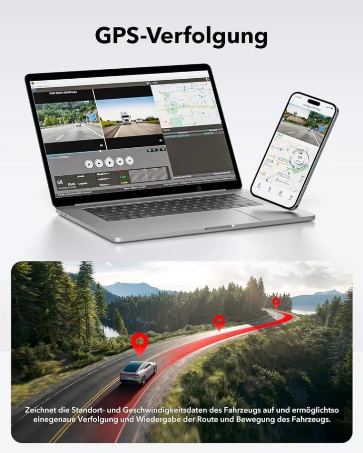 Redtiger F7NP – Flexible 4K-Dual-Dashcam mit Innenrückkamera B-Ware