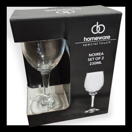 Homeware Rubina Weingläser 330 ml 2er Set aus Glas – Klassische Stielgläser für Wein und Getränke