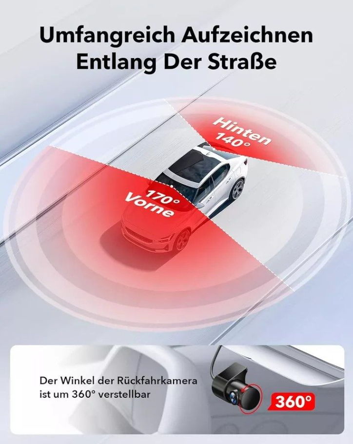 Redtiger F7NP – Flexible 4K-Dual-Dashcam mit Innenrückkamera B-Ware