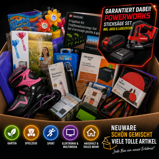 Mystery Box Neuware Mix - 70 bis 90 Teile - Preis inkl. MwSt.